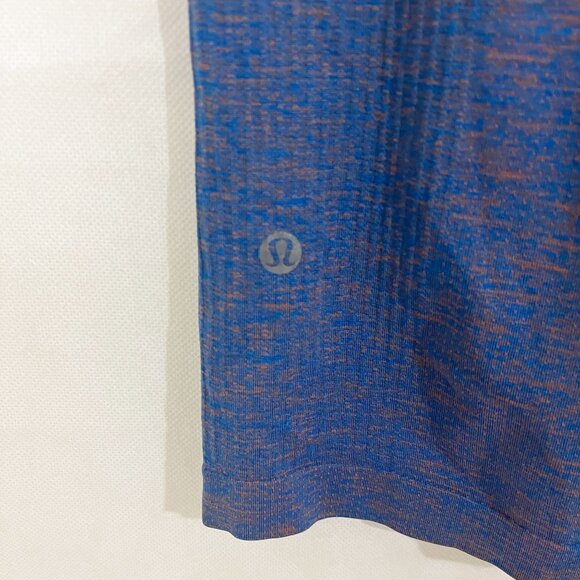 Lululemon Men's Metal Vent Tech Blue & Orange Short Sleeve Shirt - Size Large - Picture 4 of 7